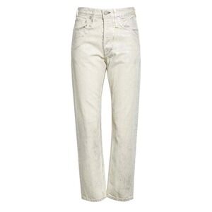 Rag & Bone Maya High Rise Ankle Slim‎ Jeans 25 Cream Silver Metallic Moonshine